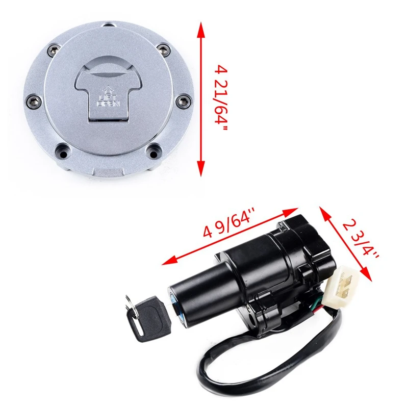 Motocicleta Combustível Tampa do Tanque de Gás Tampa, interruptor de ignição, Lock Key Set para Honda CBR 2004-2007 1000RR 2003-2006 600RR