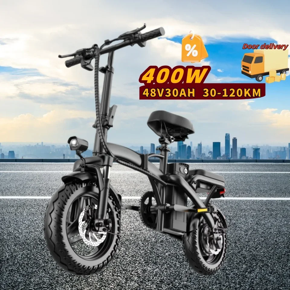 Mini Folding Electric Bike 48V 400W 30AH 14-inch Electric City Bike Folding Electric Bicycle Cheap Adult Battery Powered Scooter image 6