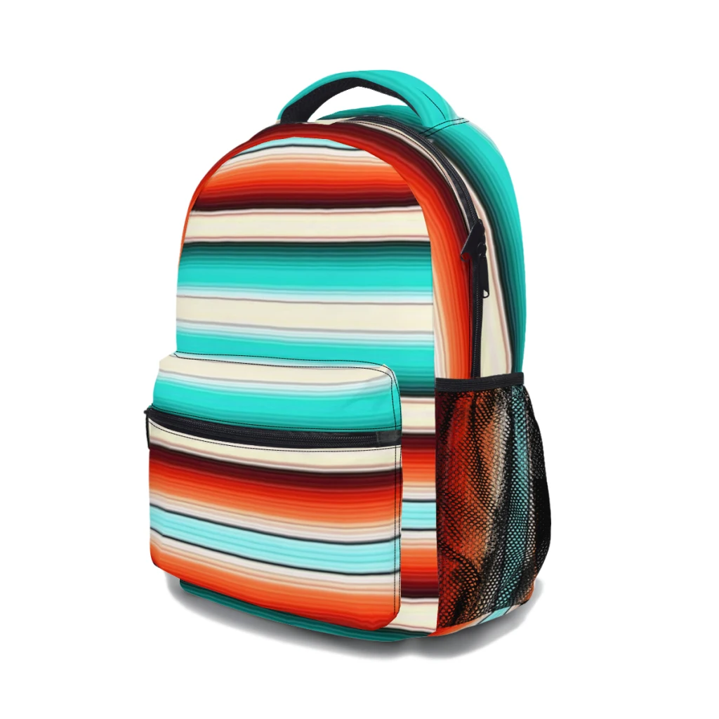 Serape Western Southwestern Desert Cartoon School Backpack pour femmes et filles, grande capacité, sac à dos étudiant, 17 ", mode