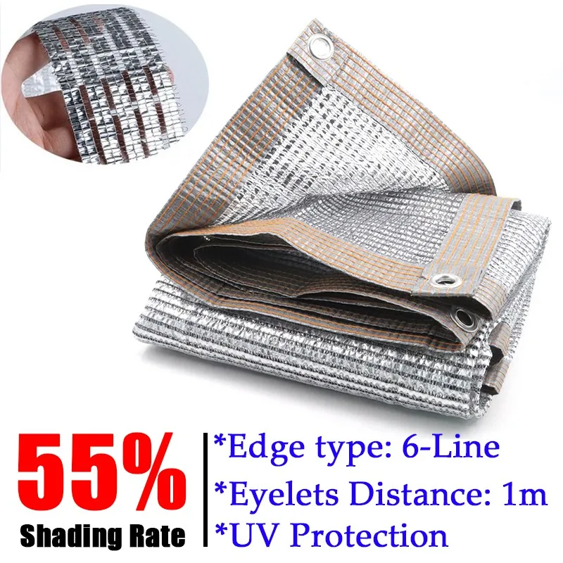 

55% Shading Rate Outdoor Reflective Awning Aluminum Foil Sun Shade Net Garden Succulent Plants Sun Shelter Car Shed Shade Sails