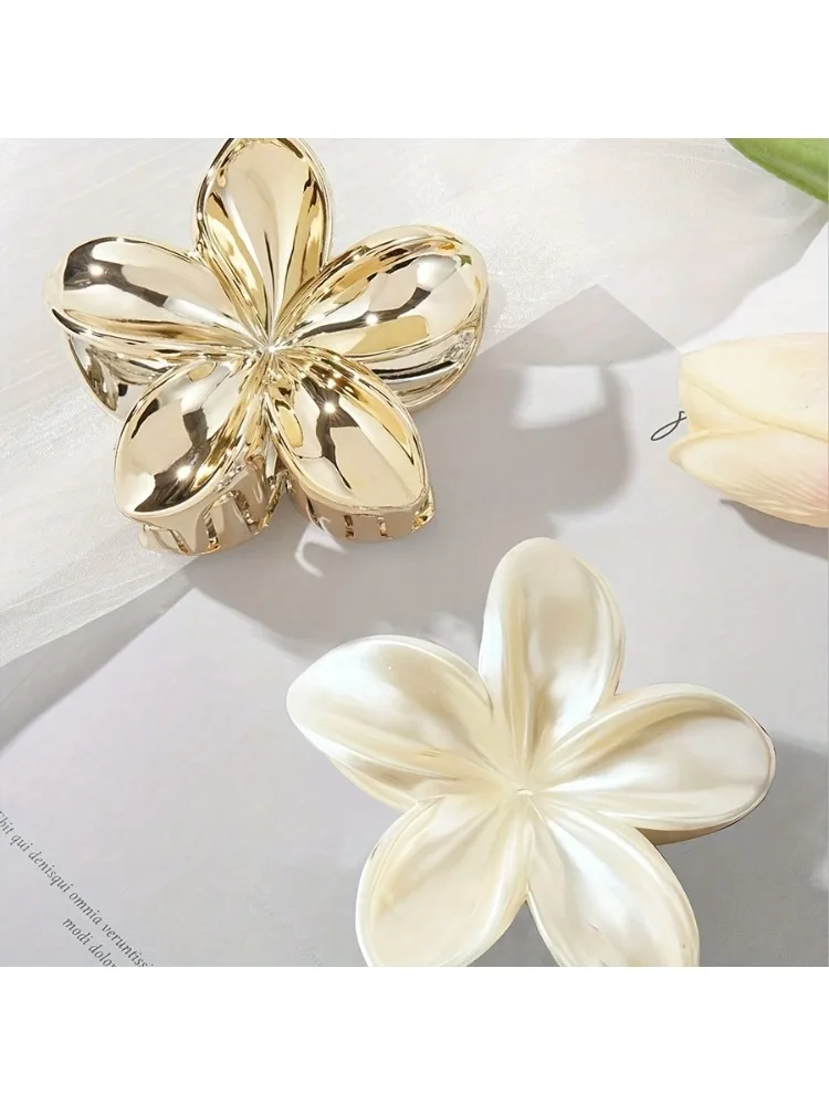 Griffe à cheveux en forme de fleur acrylique, élégante et Chic, grande taille, Design Floral, accessoire pour cheveux polyvalent pour coiffures à moitié, 1 pièce