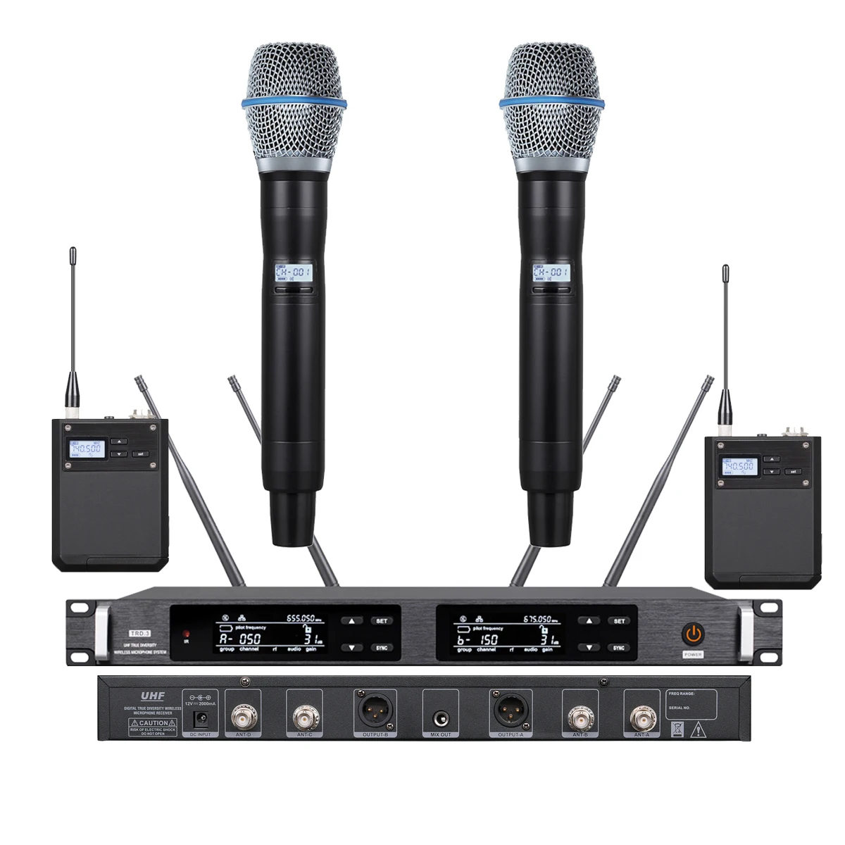 

High-End ULXD24 Two-Channel Beta87a Condenser Wireless Microphone System ULXD4 KSM9 SKM9000 Handheld Stage Performance Vocal