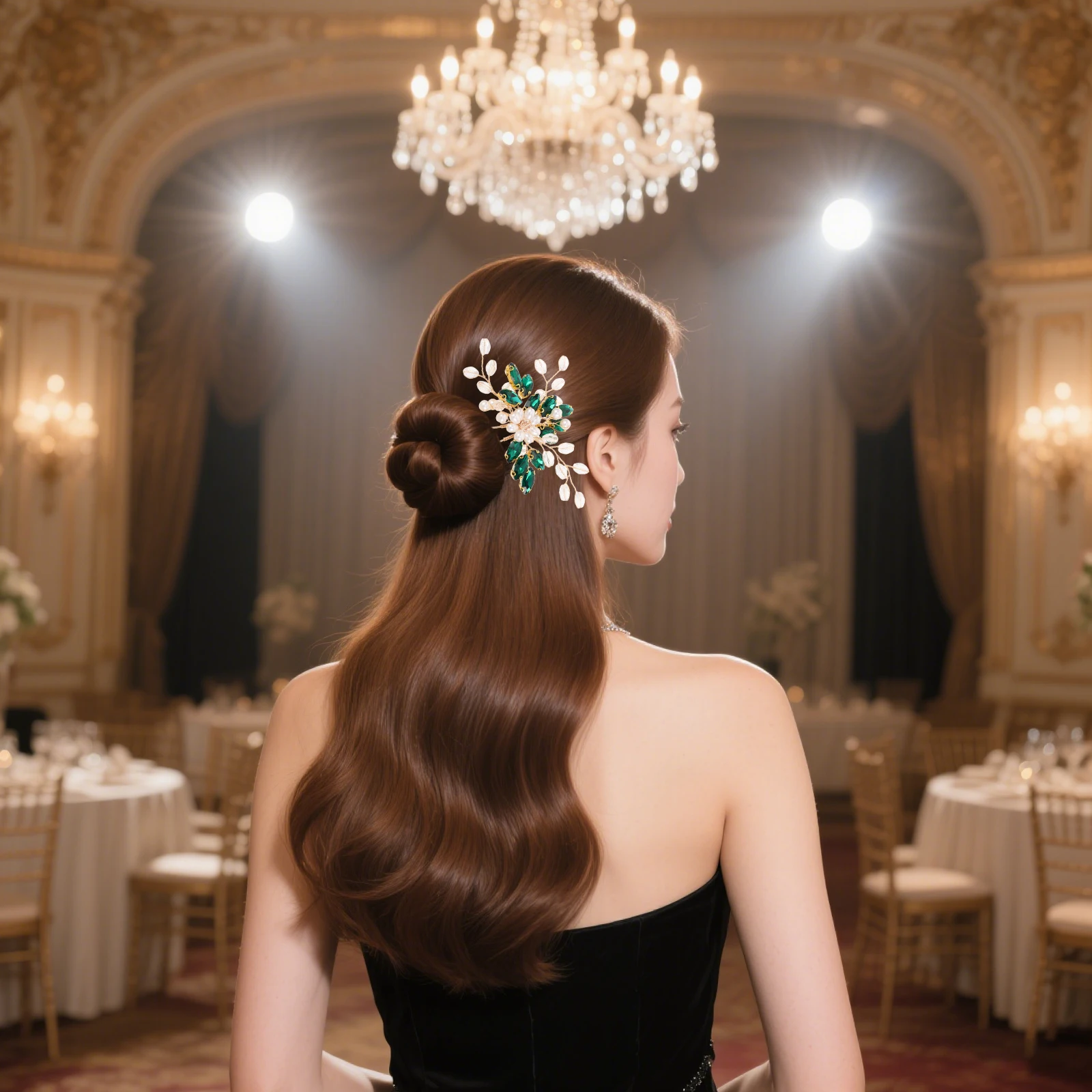 

Green Wedding Hairpin Clips Headpieces for Bride Women Hair Ornaments Accessories Longlasting Shine Comfortable Wear Unique