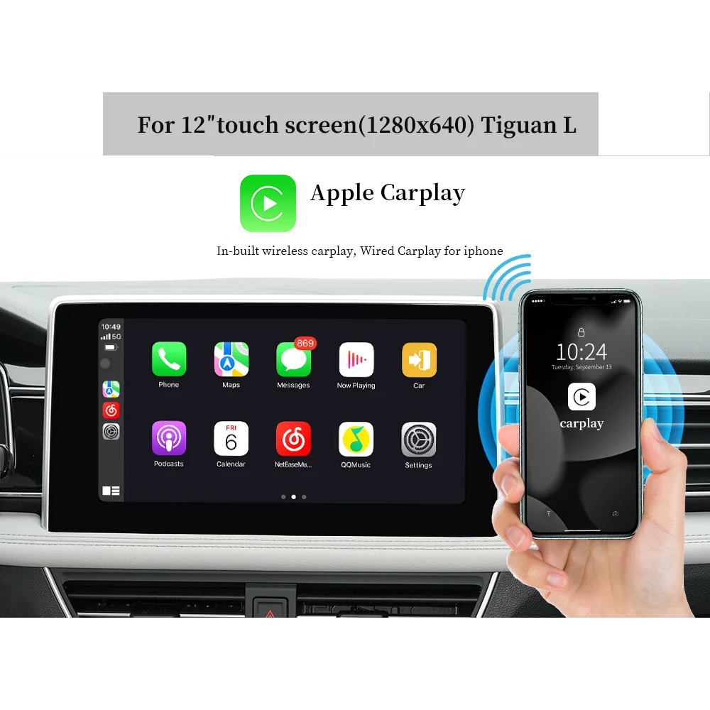 

Hualingan Android 12 for VW Volkswagen Tiguan upgrade Apple CarPlay Android Auto car radio stereo GPS navi Google Maps