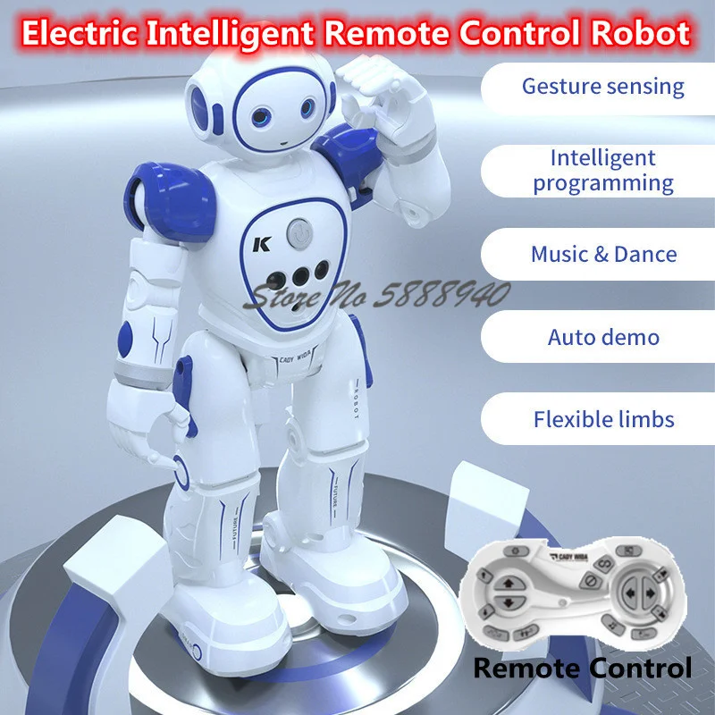 Inteligente gesto sentido programa de controle remoto robô 2.4g auto demo cruzeiro led olho lâmpada cantando dança ciência teache rc robô brinquedo