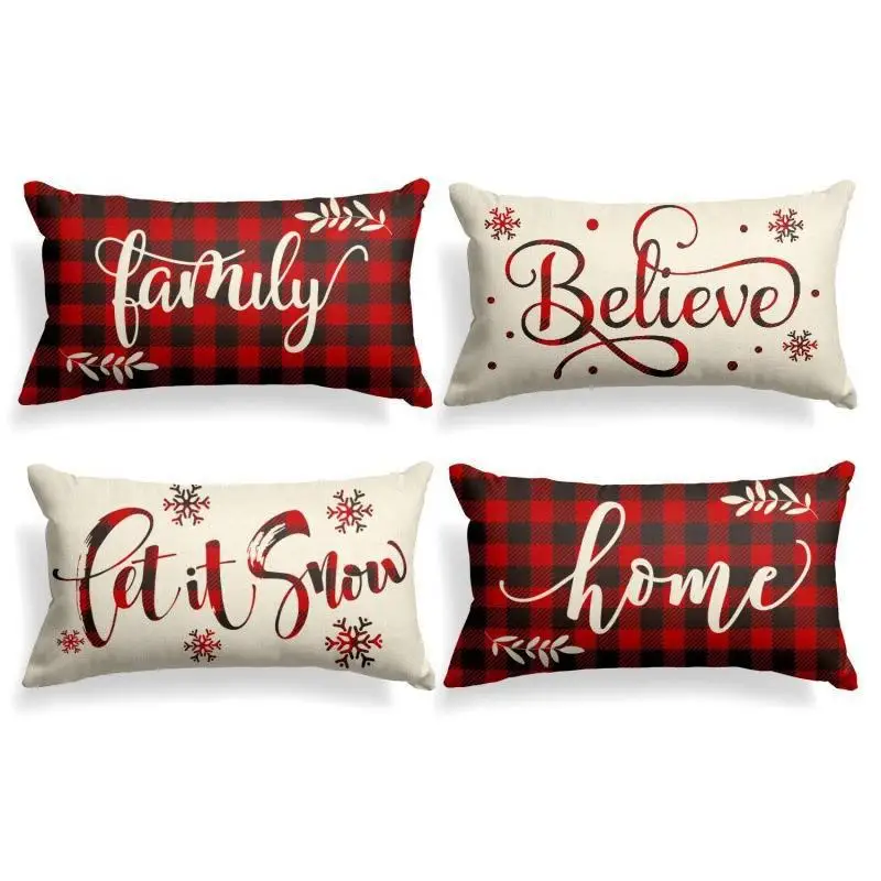 

Merry Christmas Pillow Cover Santa Claus Pillowcase 30x50 Cm Bed Pillow Case Home Decor Red White Pillowcase Room Aesthetics