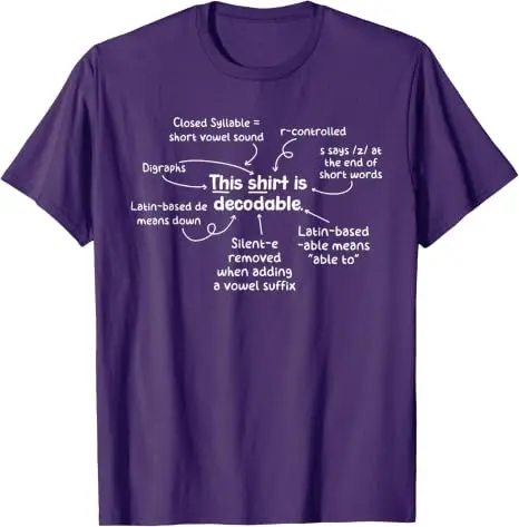 Dieses T-Shirt ist ein dekodierbares T-Shirt für Lehrer im geprüften Bereich der strukturierten Lesekompetenz, Y2k-Humor, Sprachlernkonzepte, pädagogisches Spruch-T-Shirt – Detail 6