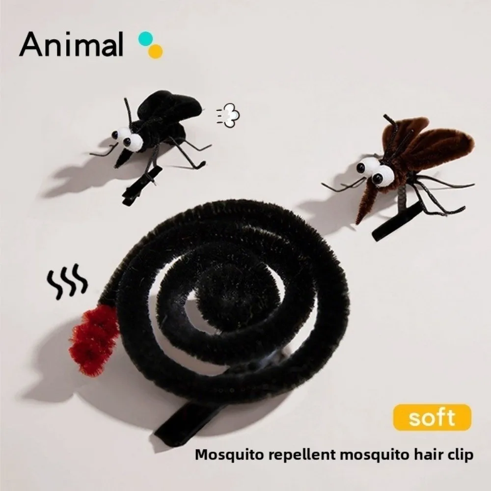 لطيف مقلد البعوض دبوس الشعر لينة قلادة صغيرة ألعاب من القطيفة مضحك الحشرات الربيع دبوس الشعر نكتة الدعائم