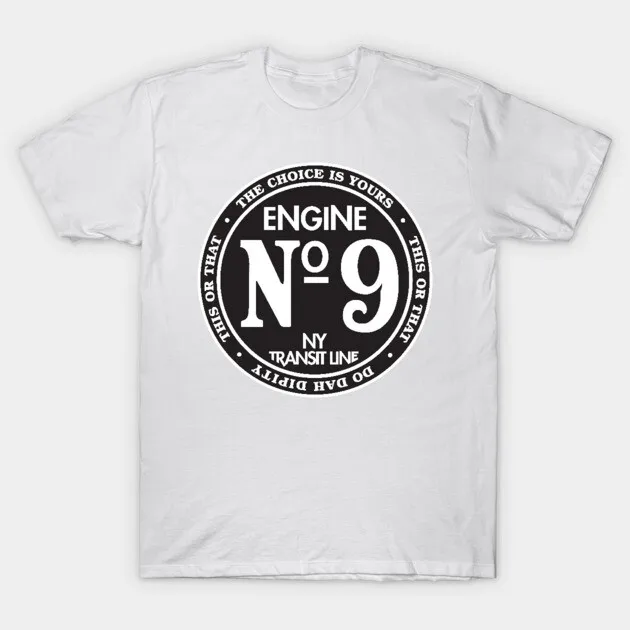 محرك المحرك # 9 نيويورك ترانزيت لاين تي شيرت للجنسين الهيب هوب جرافيك خمر الراب غنائي القطن س الرقبة قصيرة الأكمام الموسيقى ميرش