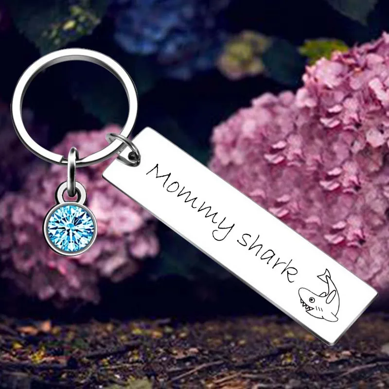 Inspirational Gifts Keychain mommy shark Key Rings best mom ever mother Gifts