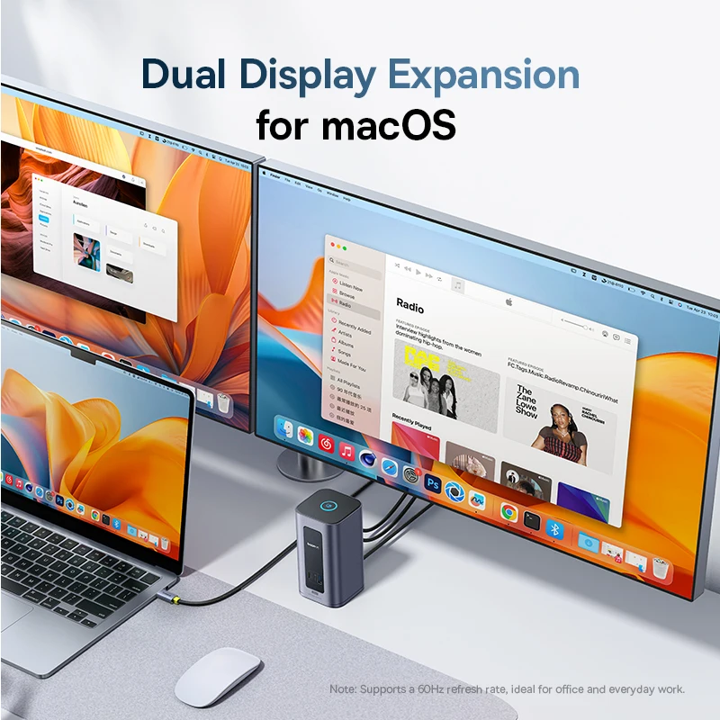 Baseus USB C HUB for Mac 12-in-1 DisplayPort HDMI 4K@60Hz MST Display for macOS Windows Docking Station USB 3.2 RJ45 PD 100W Hub