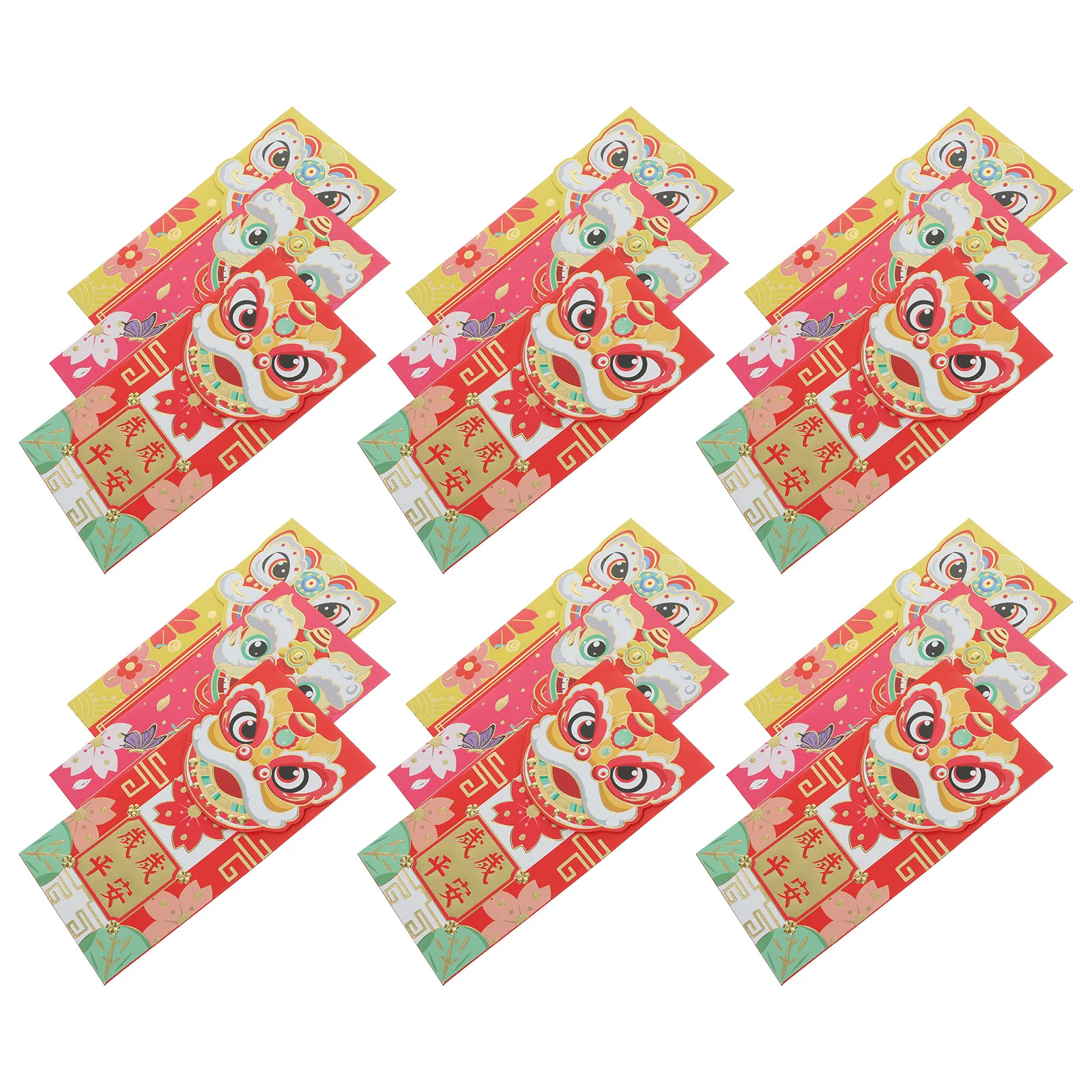 

30 pcs Three Dimensional Red Envelope Lion Head New Year Festival Sturdy Paper Creative Hold Cash Small Jewelry Greeting Cards