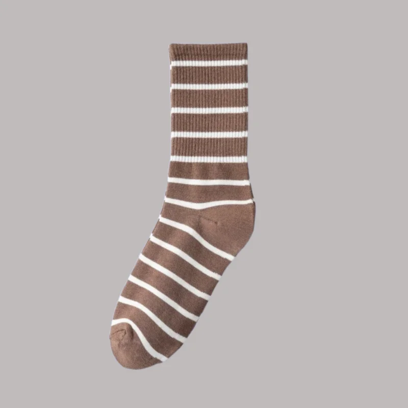 

5/10 Pairs 2024 New Socks Spring and Summer All-match Black and White Striped Stacked Socks New Women's Socks Pure Cotton Socks