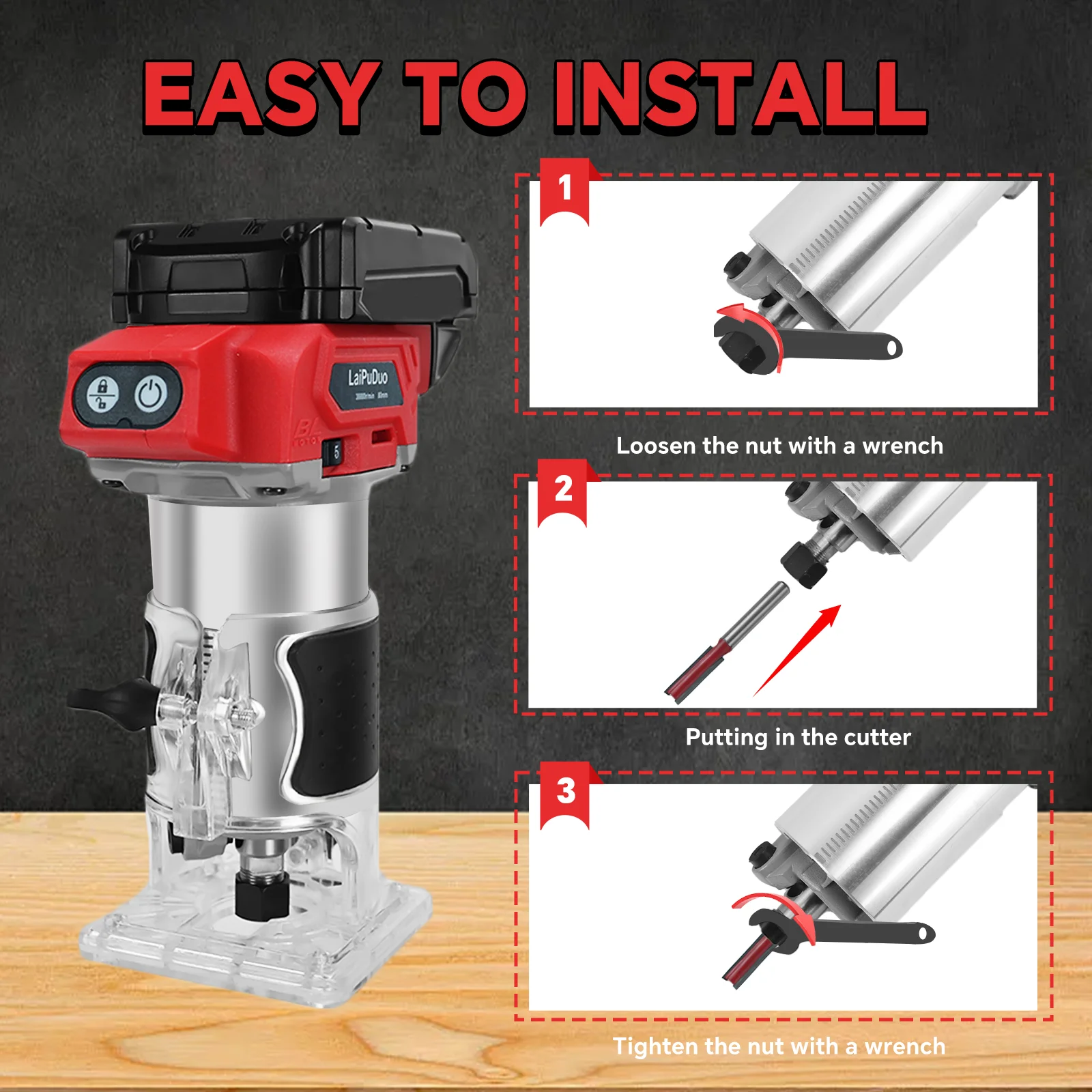 جهاز توجيه الخشب اللاسلكي 800 وات 30000 دورة في الدقيقة ماكينة تشذيب النجارة الكهربائية بدون فرش لبطارية ميلووكي 18 فولت (بدون بطارية)