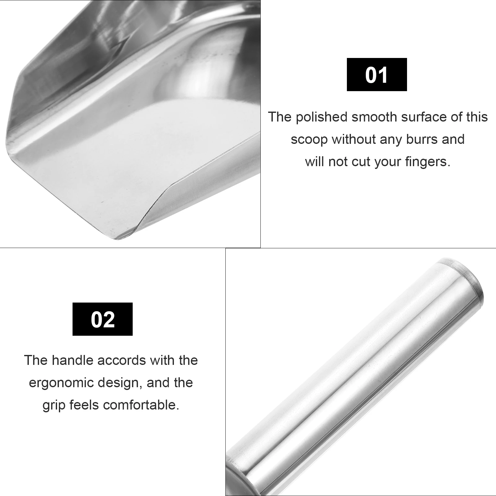 

Stainless Steel functional Scoop Kitchen Tool Ice Bucket Shovel Food Multi Functional Shovel Rice Smooth Ergonomic