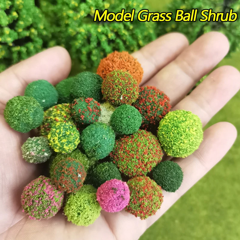 10/30pcs Simulation Grass Shrub Model Flower Cluster Bush Model Scale Train Railway Building Garden Scene Diy Material Diorama