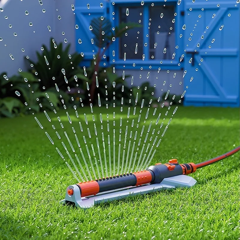 Metal & ABS Oscillating Sprinkler,120° Adjustable,Large Garden Lawn Irrigation,Water Flow Control With Stainless Steel Filter