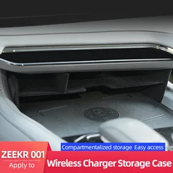 Wireless Charger Storage Case For2021 2022 2023 ZEEKR 001 ABS/Flocking Convenient Storage Case Car Interior Accessories