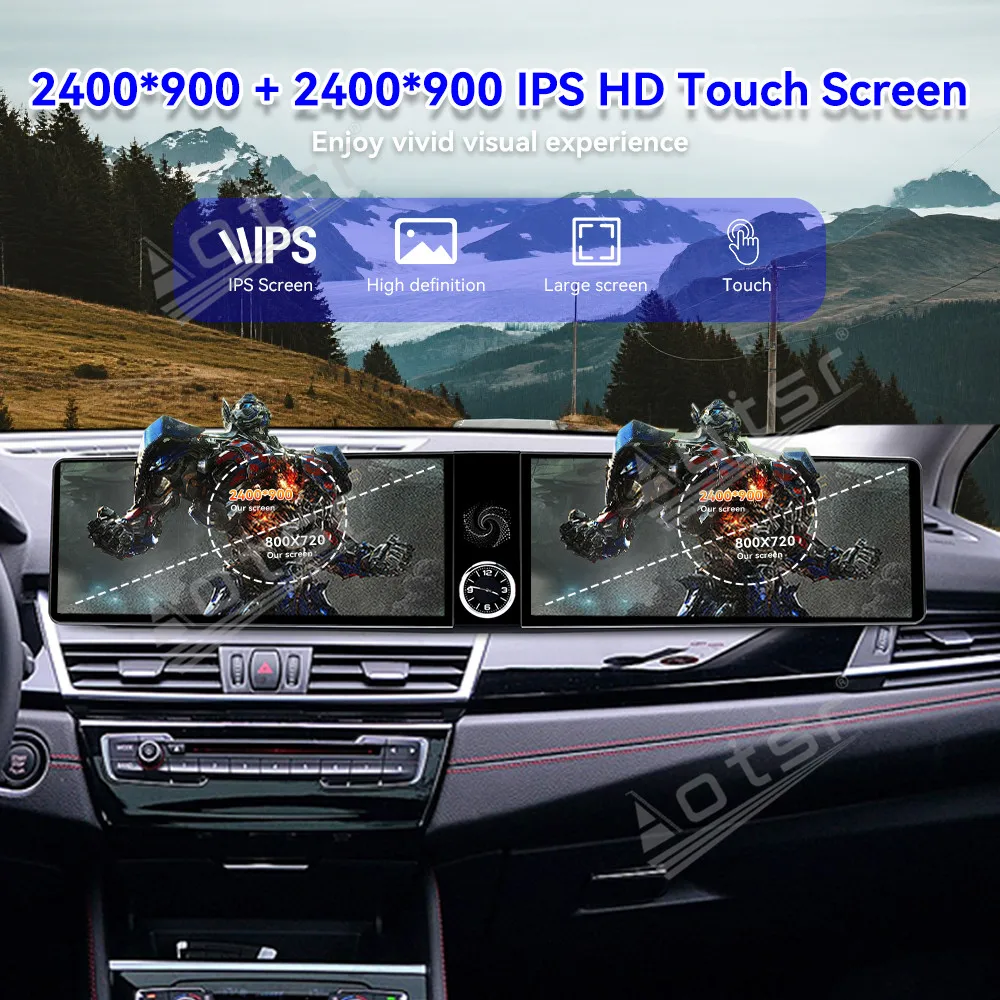 For BMW 2 Series Touring 2013-2017 Dual 12.3 Inch Ultra-Thin NBT Android 13 Wireless CarPlay GPS Navigation Car Radio Car Media