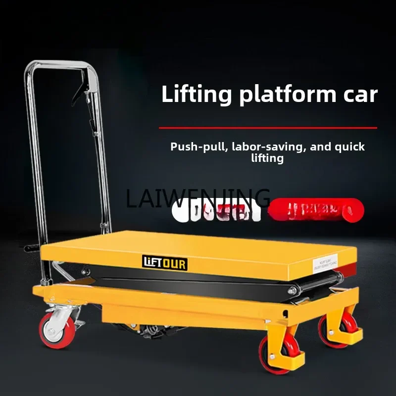 LYN Manual Hydraulic Lifting Platform Car Mobile Lift Scissor Fork Flatbed Cart