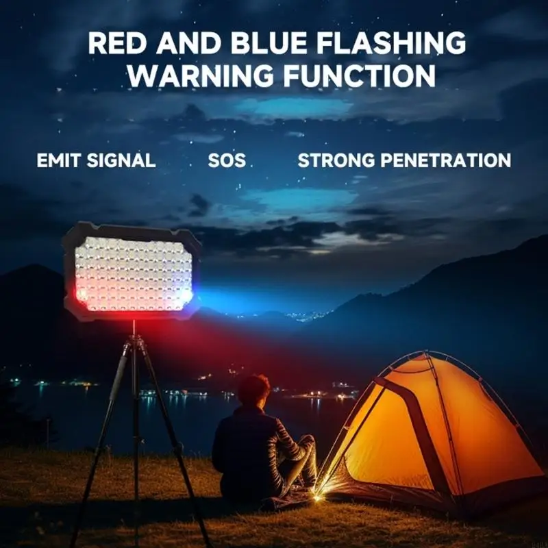  Portable IP66 Waterproof solar Flashlight Having Adjustable Brightness And Foldable Handle