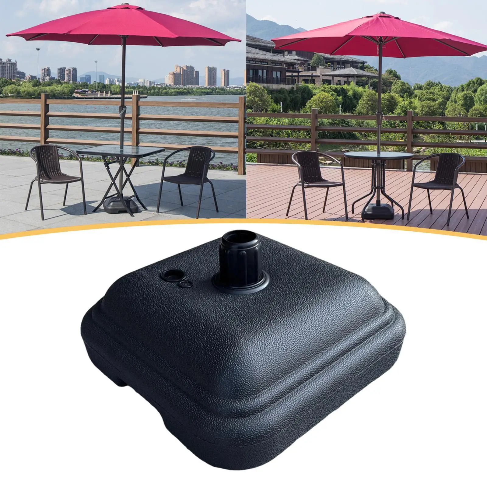 Umbrella Base Fillable Stable Heavy Duty Multifunctional Outdoor Umbrella Holder Parasol Base for Outside Deck Lawn Yard Beach