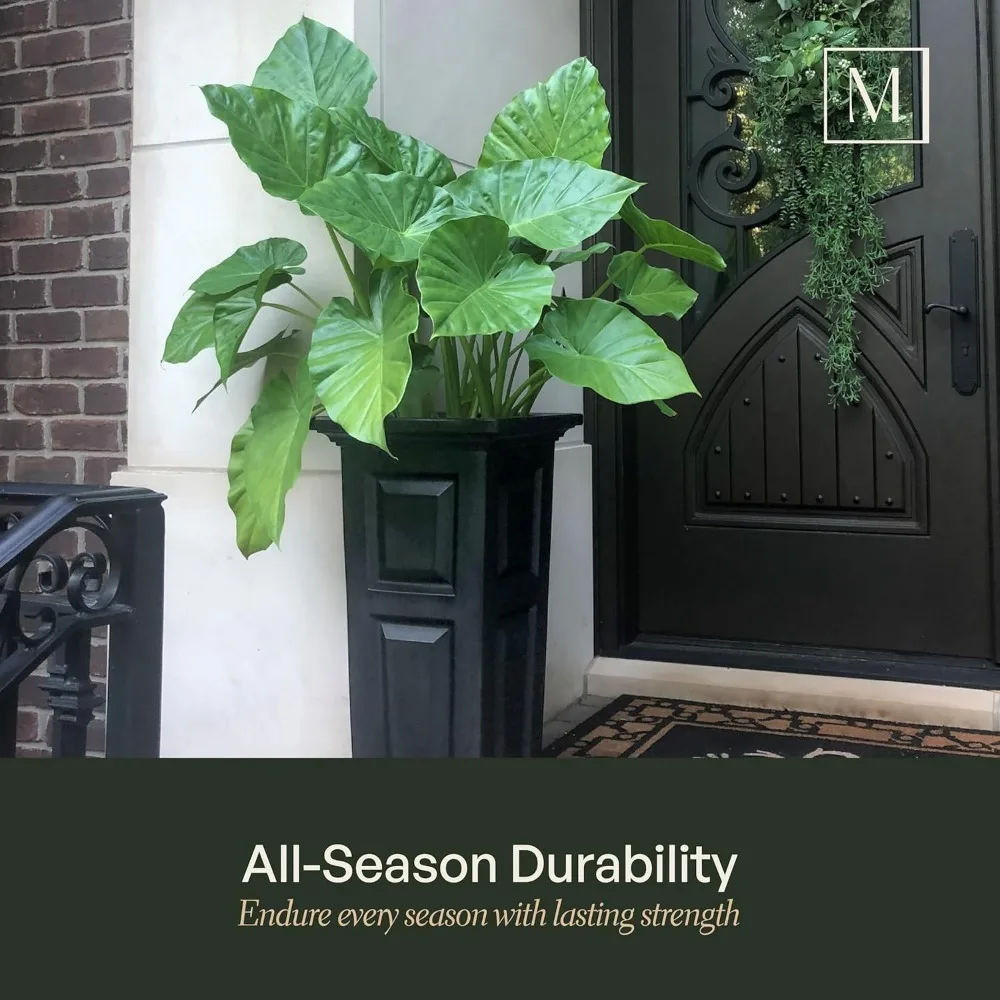 زارع ذاتي السقي مقاس 32 بوصة، مقاوم للطقس للزهور الخارجية على الفناء أو الشرفة #2