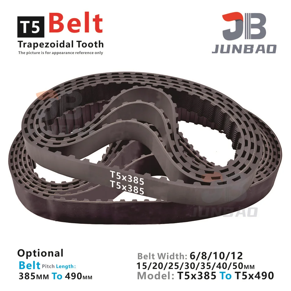 

Trapezoidal Tooth T5-Type Timing Belt Pitch Length LP=385MM To 490MM Width 6 8 10 12 15 20 25 To 50MM Synchronous Teethed Belt