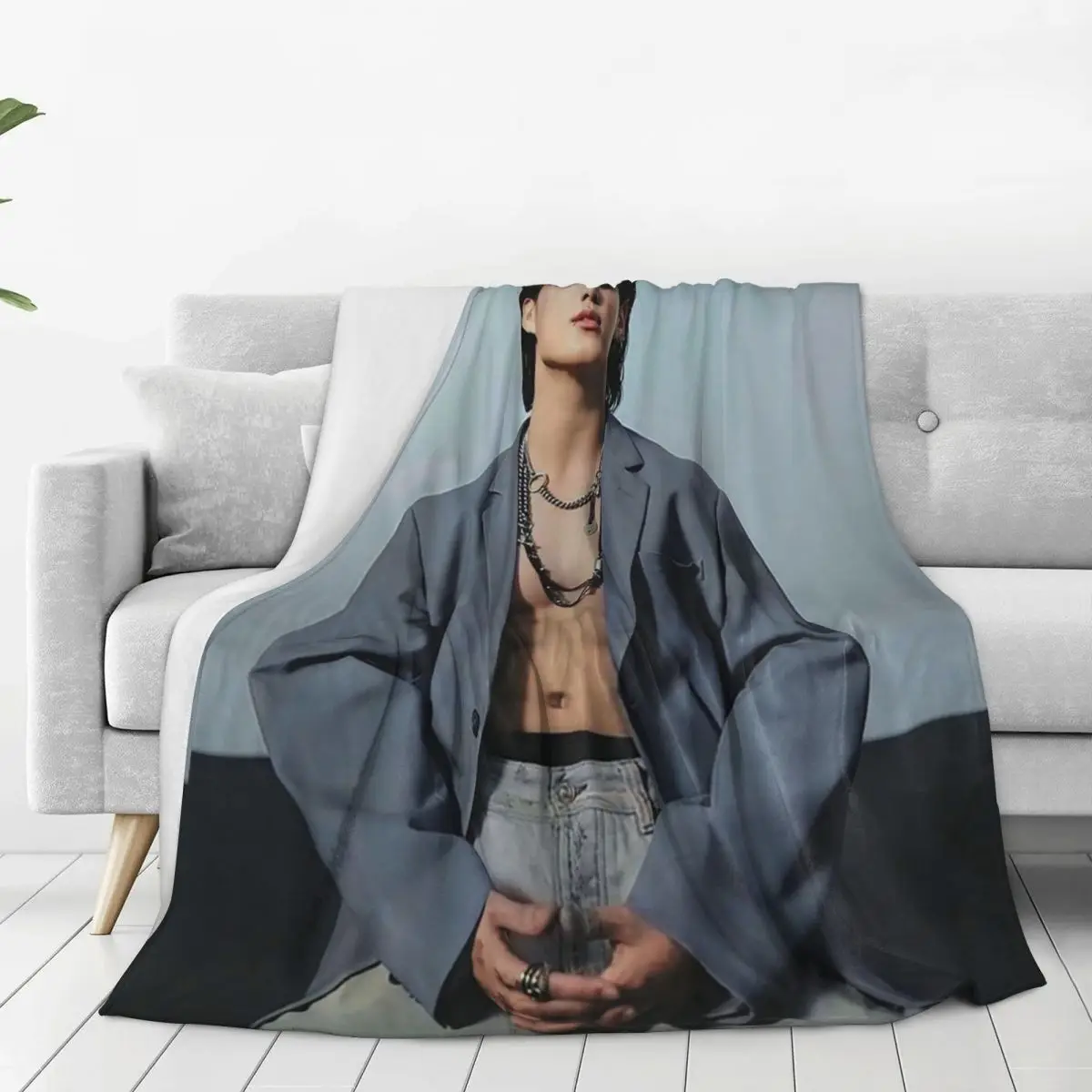 Jungkook Colored Blanket Flannel Breathable Sofa Throw Blankets For Home Bedroom Travel Throws Bedspread Quilt