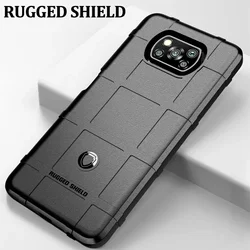 Rugged Shield Silicone Case For Xiaomi Mi Poco X3 NFC Pro Soft TPU Shockproof Protective Phone Back Cover Coque