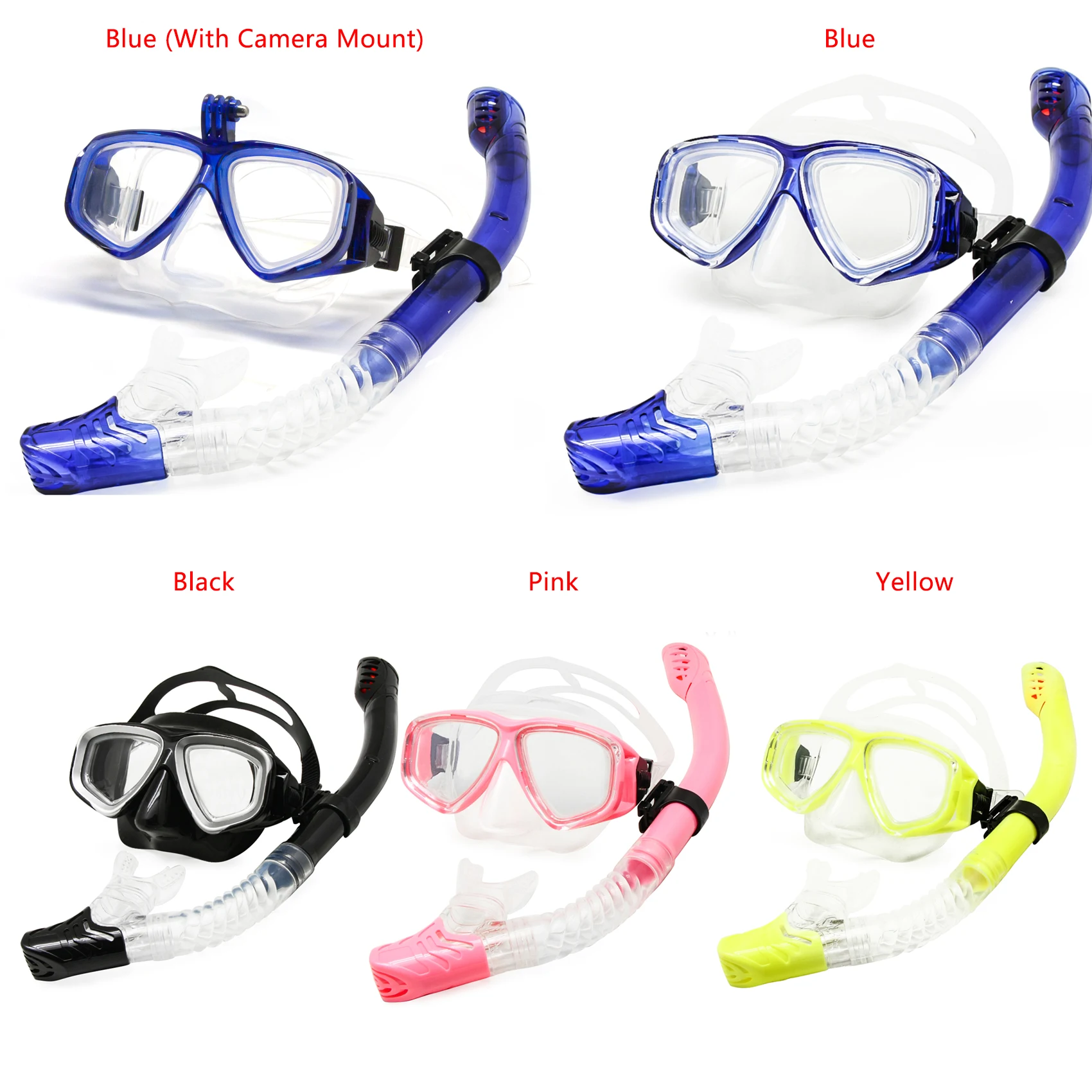 Optical Diving Gear Kit Myopia Snorkel Set, Different Strength for Each Eye, Nearsighted Dry Top Scuba Mask