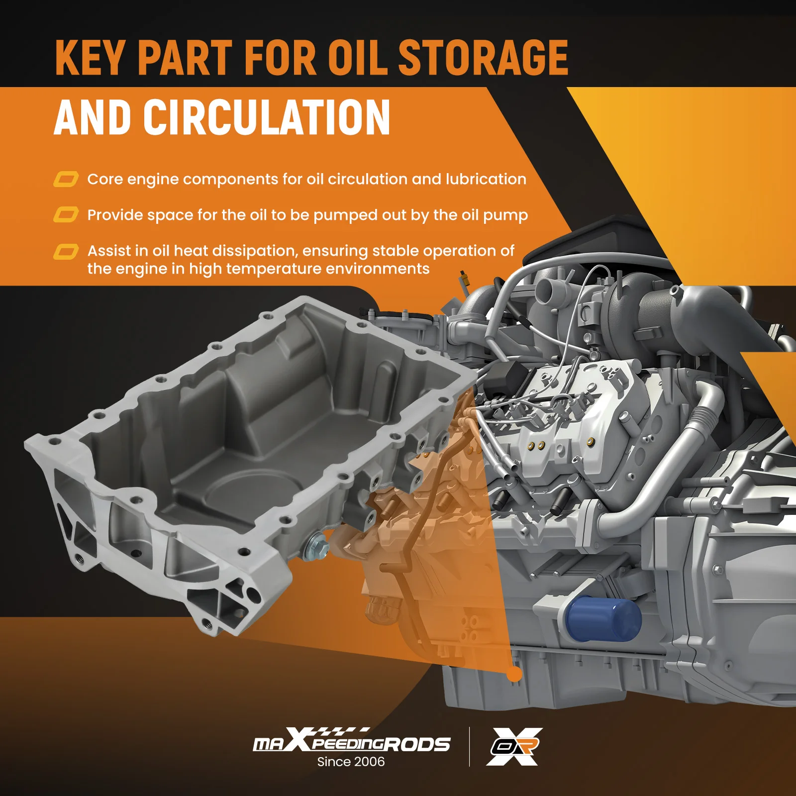 

Oil Pan Assembly New for Mini Cooper Base/S 1.6L 2002-2008 Direct Replacement