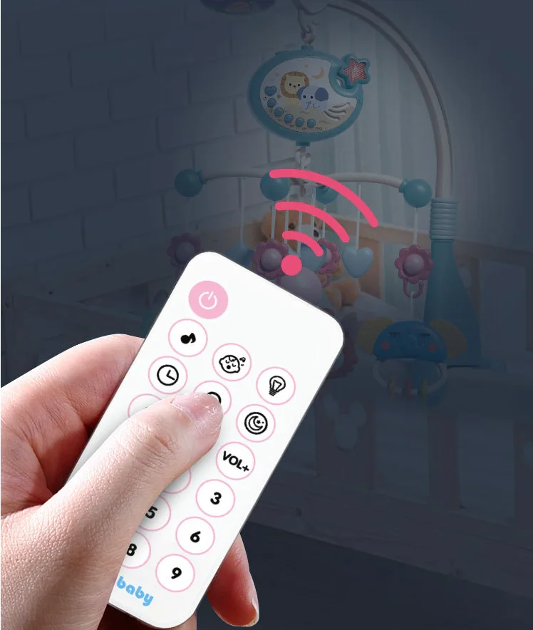 Móvil Musical para cuna de bebé con luces, proyección musical para bebés de 0 a 6 meses, juguetes de cuna con Control remoto para móvil de bebé recién nacido