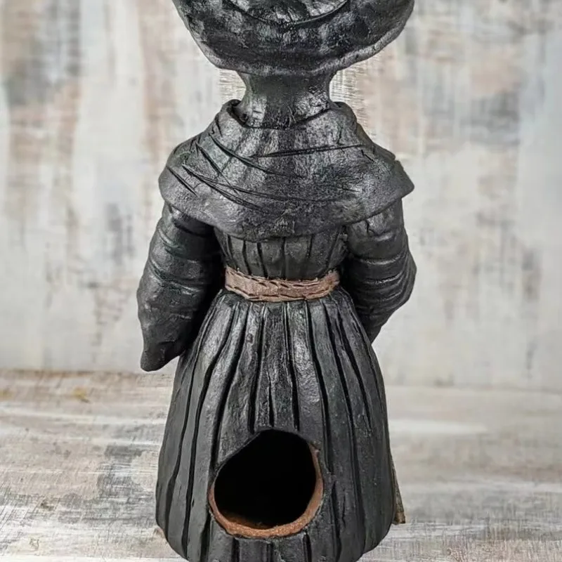 Plague Doctor Incense Burner Gothic Aromatherapy Statue Mini Crow Figurine Halloween Decor Stress Relief Home Altar Decor Gift
