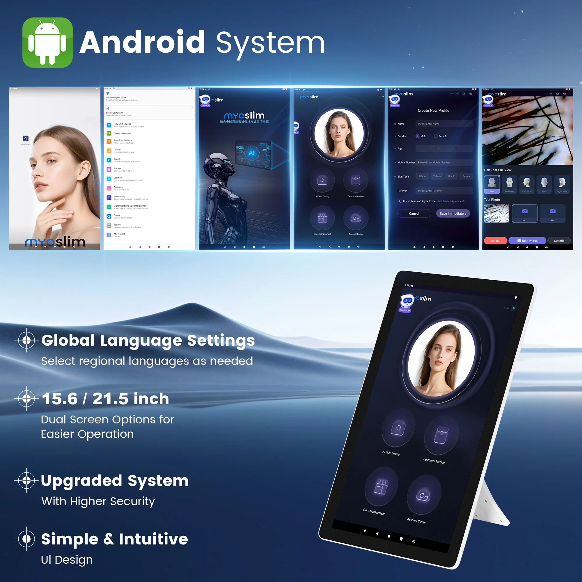 Q1 ProSkin Analyzer Machine 36 Million HD AI Facial Skin Tester 8 Spectrum Imaging Smart Diagnosis Report Beauty Salon
