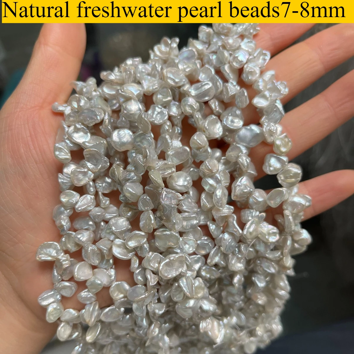 

Natural freshwater pearl loose beads mini petals keshi 7-8mm holed beads Baroque DIY material nail accessories
