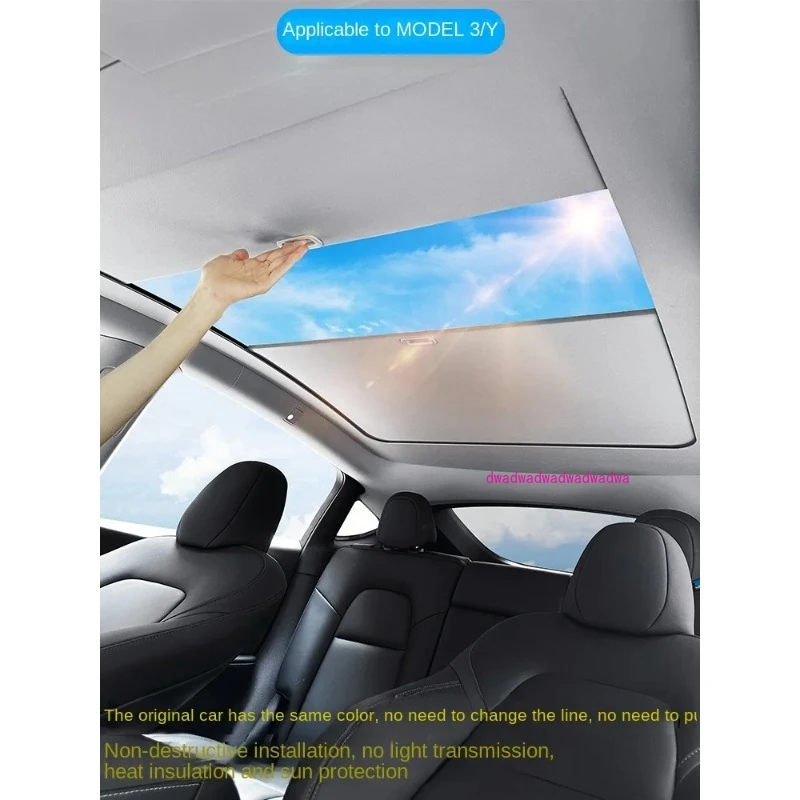 

For Tesla MODEL3/Y Sunshade Retractable Sunroof Sun Protection and Heat Insulation Canopy Sunshade Accessories Ya