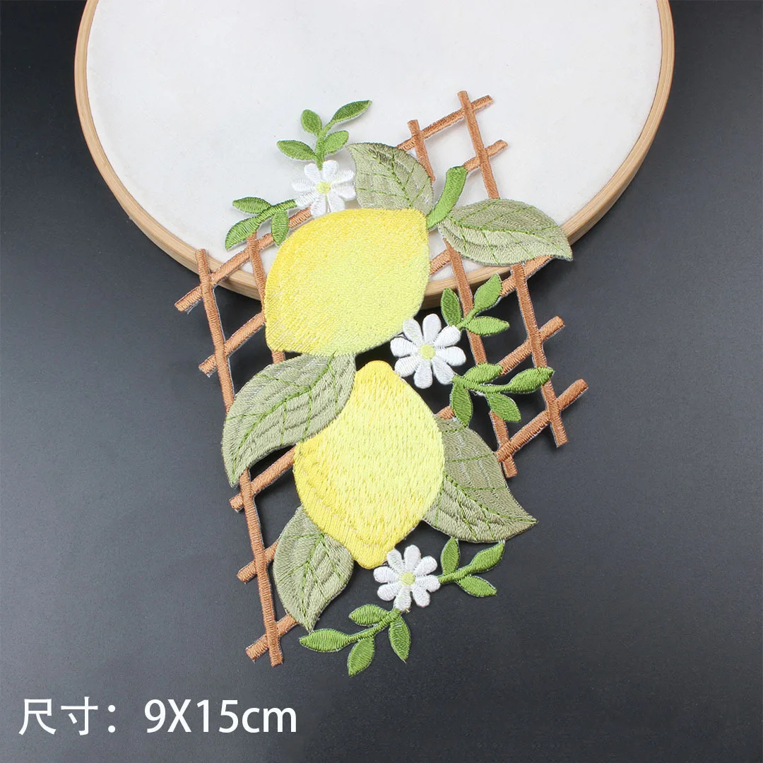 Aufbügelbare Fruchtmotive für Kleidung, DIY-Aufbügelapplikationen, gestickte Blumenapplikationen für Kleidung, aufnähbare Applikationen. – Detail 6