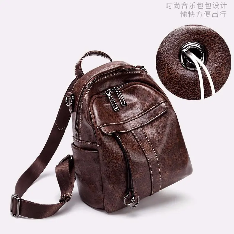 Backpack Women Pu Leather 2023 New Large Capacity Retro Easy Matching