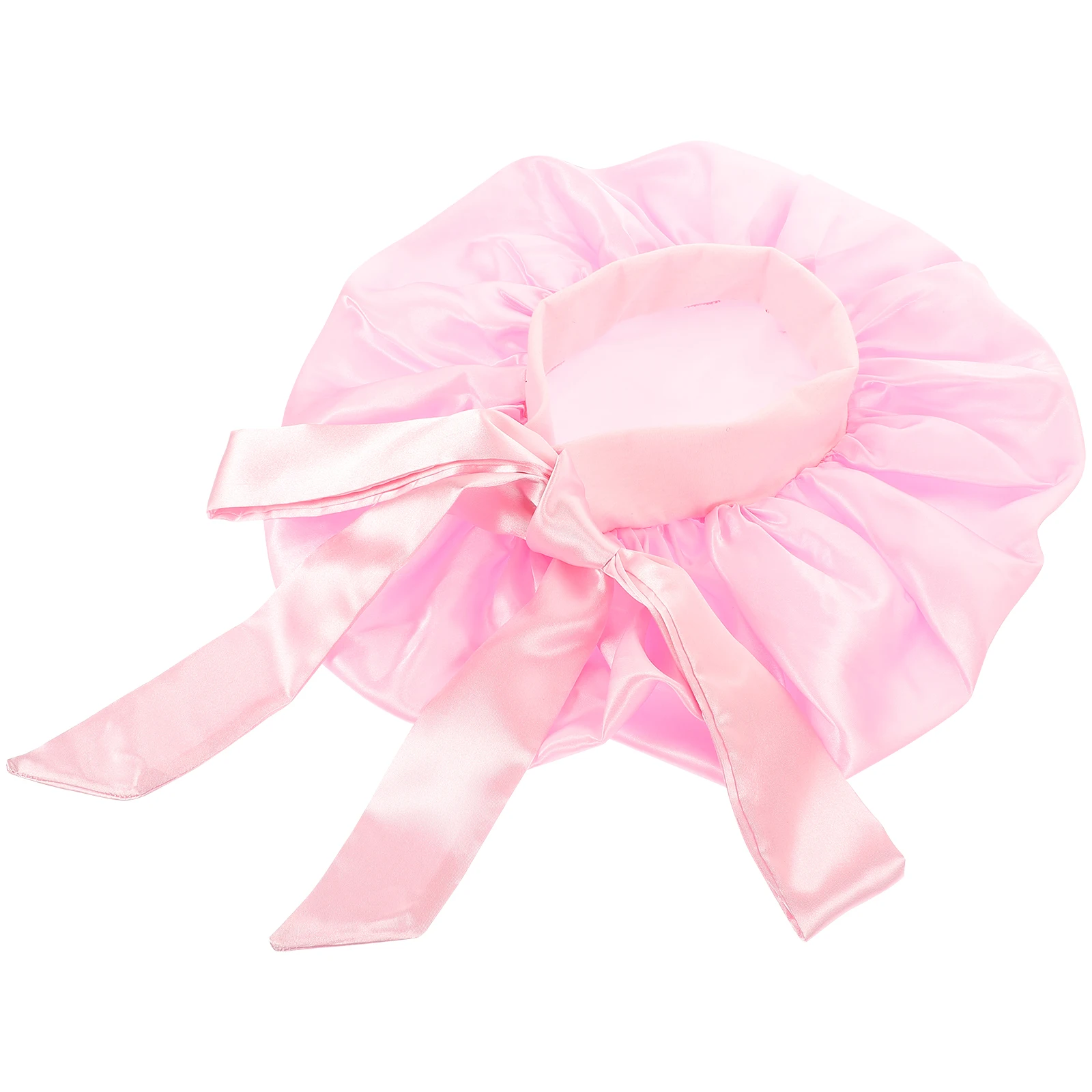 

Shower Cap Bathing Hat Silk Bonnet Satin Sleep Cap Large Size Easy Travel Durable Safe Elastic Foldable Lightweight