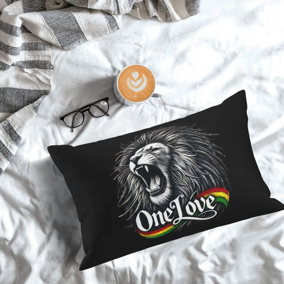 Rastafarian Amaiquina Reggae Rasta Lion Street Skullies Rectangle Pillowcase Cushion Cover Decorative Bedroom Bed Throw Pillow