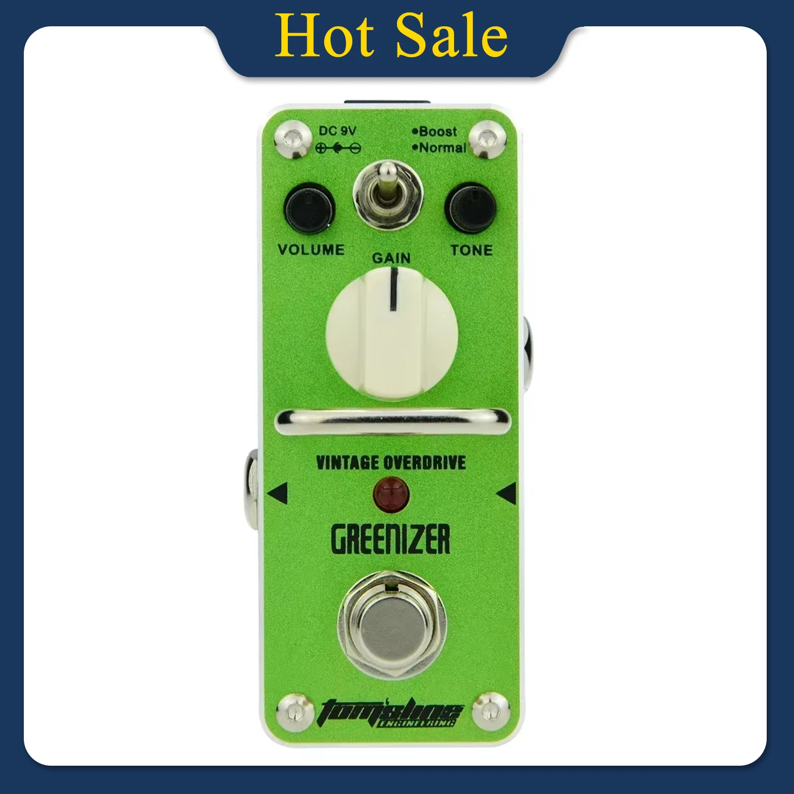 AROMA Greenizer Electric Guitarra Effect Pedal Vintage Overdrive Analogue Effector True Bypass Pedal AGR-3 Guitar Accessories
