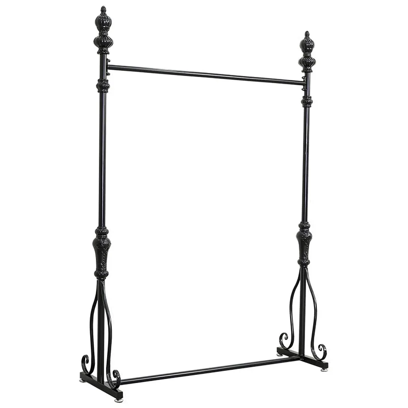 

Legendary clothing store hanging clothes women's clothing display rack display black decoration European wrought iron