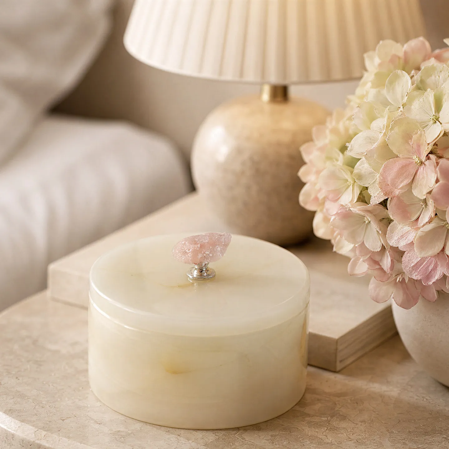 Old Money Style Luxury Natural Marble Storage Jar Jewelry Box Desktop Ornament