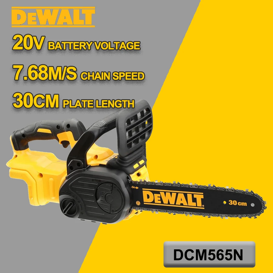 DEWALT 20V Li-ion Cordless Brushless 30cm Compact Chainsaw Bare Unit Woodworking Cutting Saw DCM565N