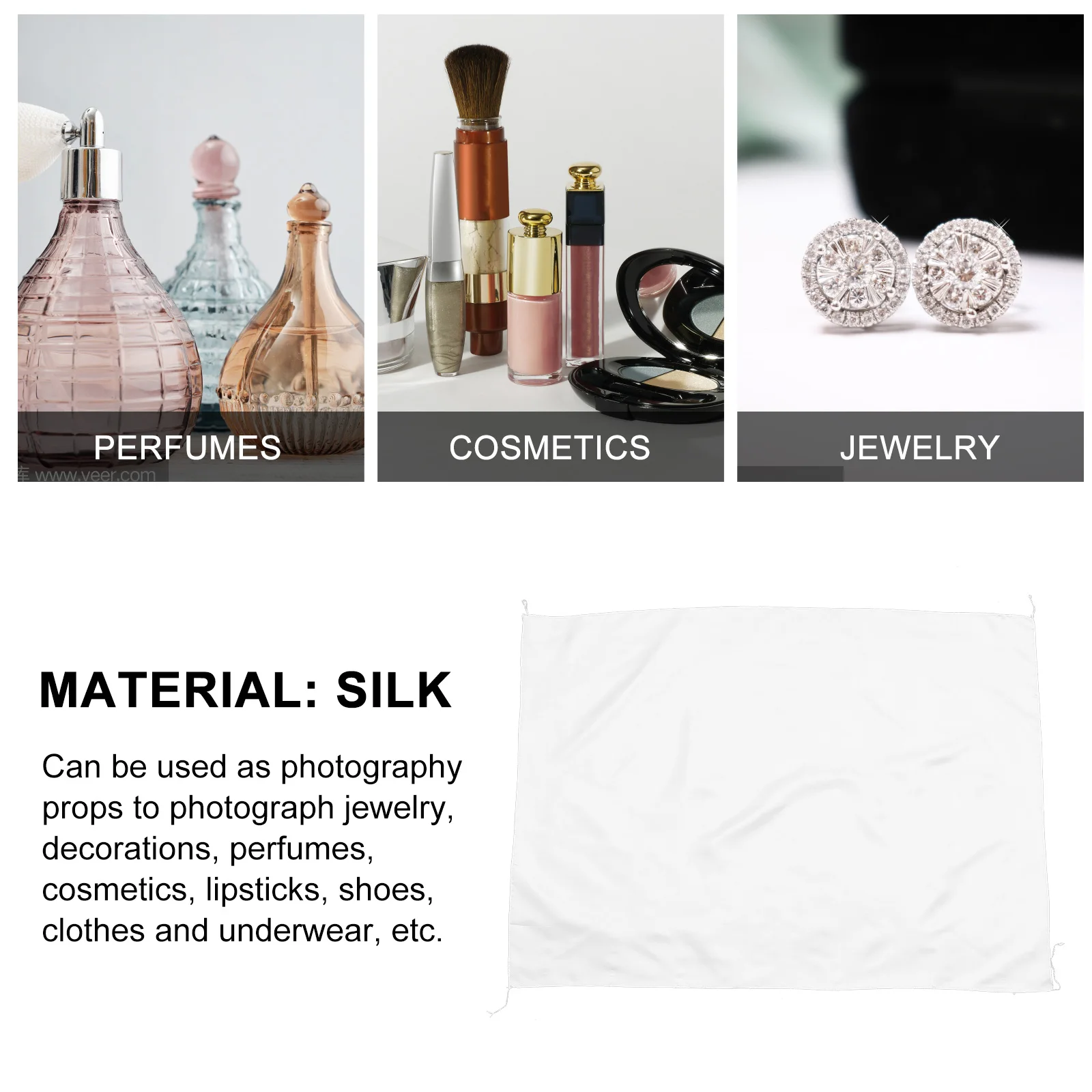 

Photography Background Cloth Silk Backdrops for Photoshoot Product Props Decorations Multi-purpose Photo Props for Jewelry