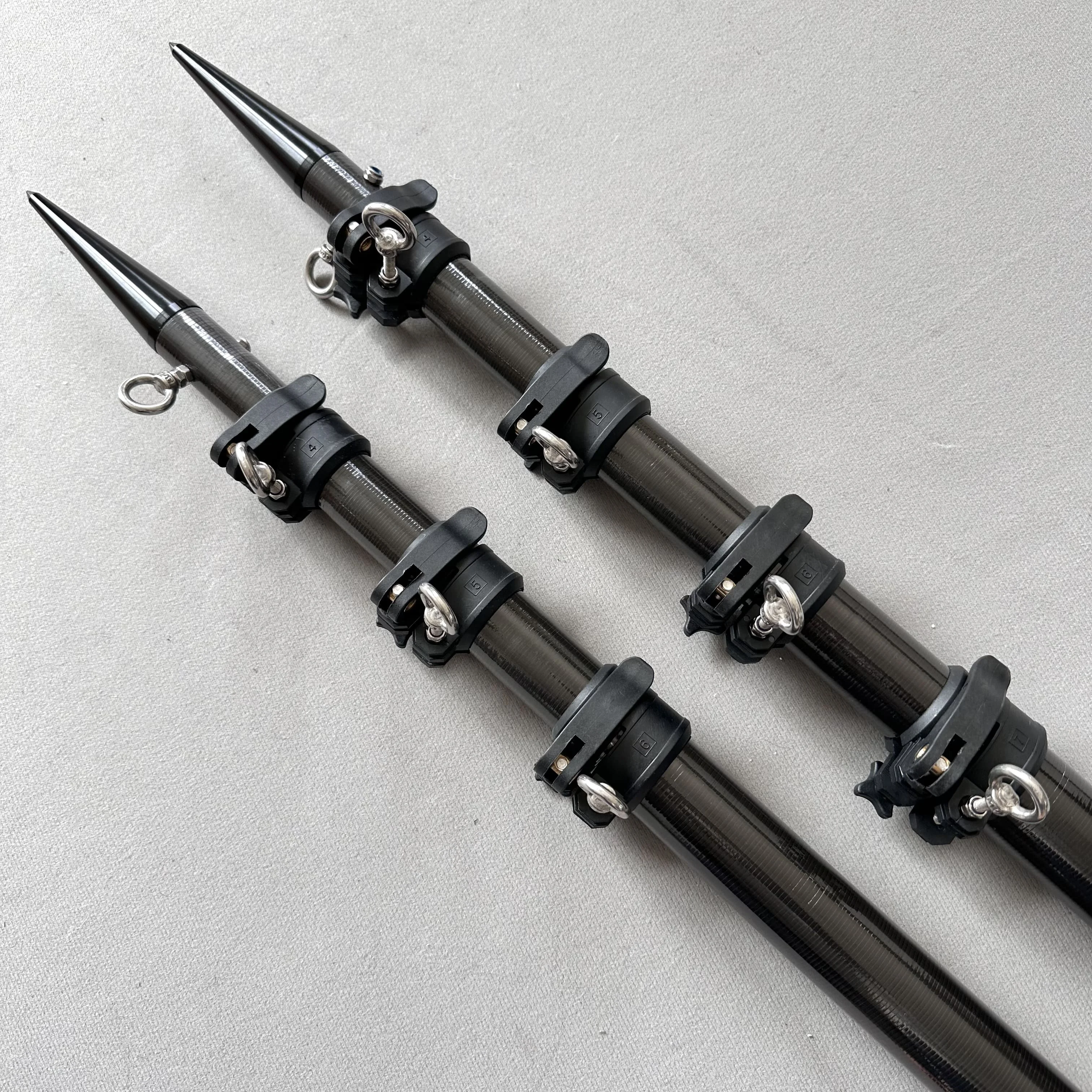 Custom High Strength Carbon Fiber Rod  Telescoping  Outrigger Pole Trolling Fishing Rod for Fishing Boats