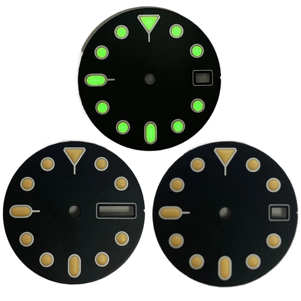 

Watch Dial for NH35A/NH36/4R36 Watch Movement 28.5MM Green Luminous Single/Dual Calendar Dial NH35 Watch Face Accessories