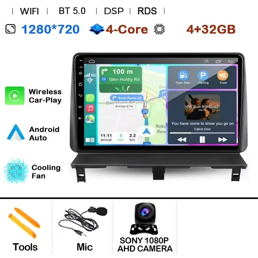 Android 15 autoradio multimediaspeler GPS DSP voor Peugeot Partner 1 2002 - 2008 Partner Origin 1 2008 - 2011 met Carplay