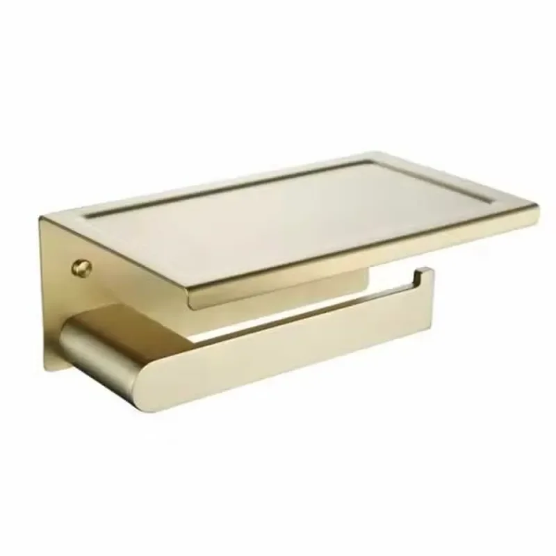 5 Piece Modern Gold Aluminum Alloy Bathroom Accessories Set Brush Rack Towel Holder Hotel Supplies
